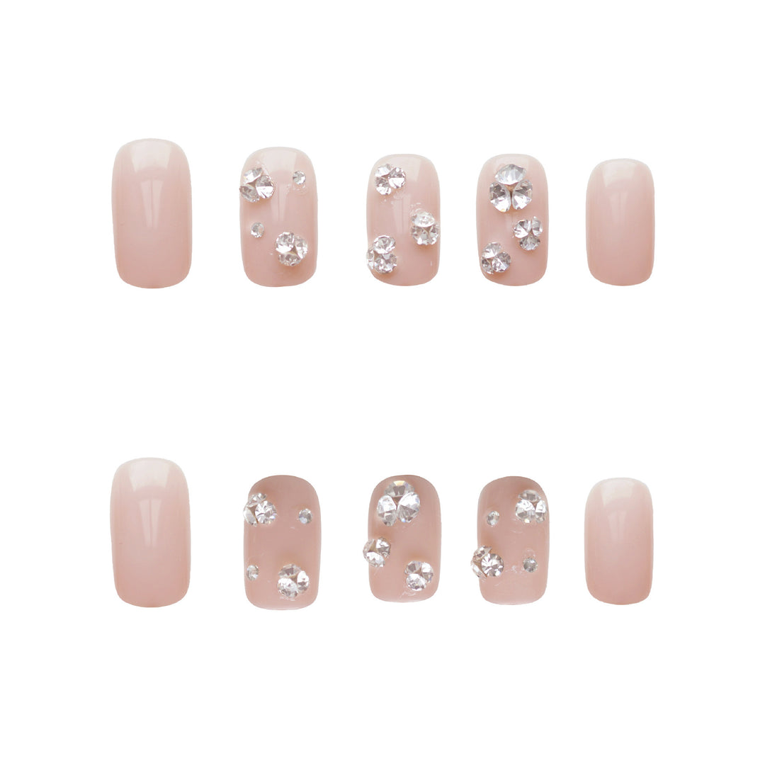 Glamorous Rhinestone-Decorated Press-On Nails Kalsten