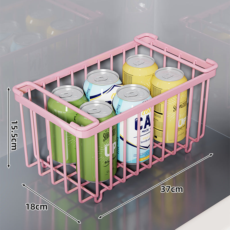 Wire Refrigerator Can Organizer Basket with Slide Handles