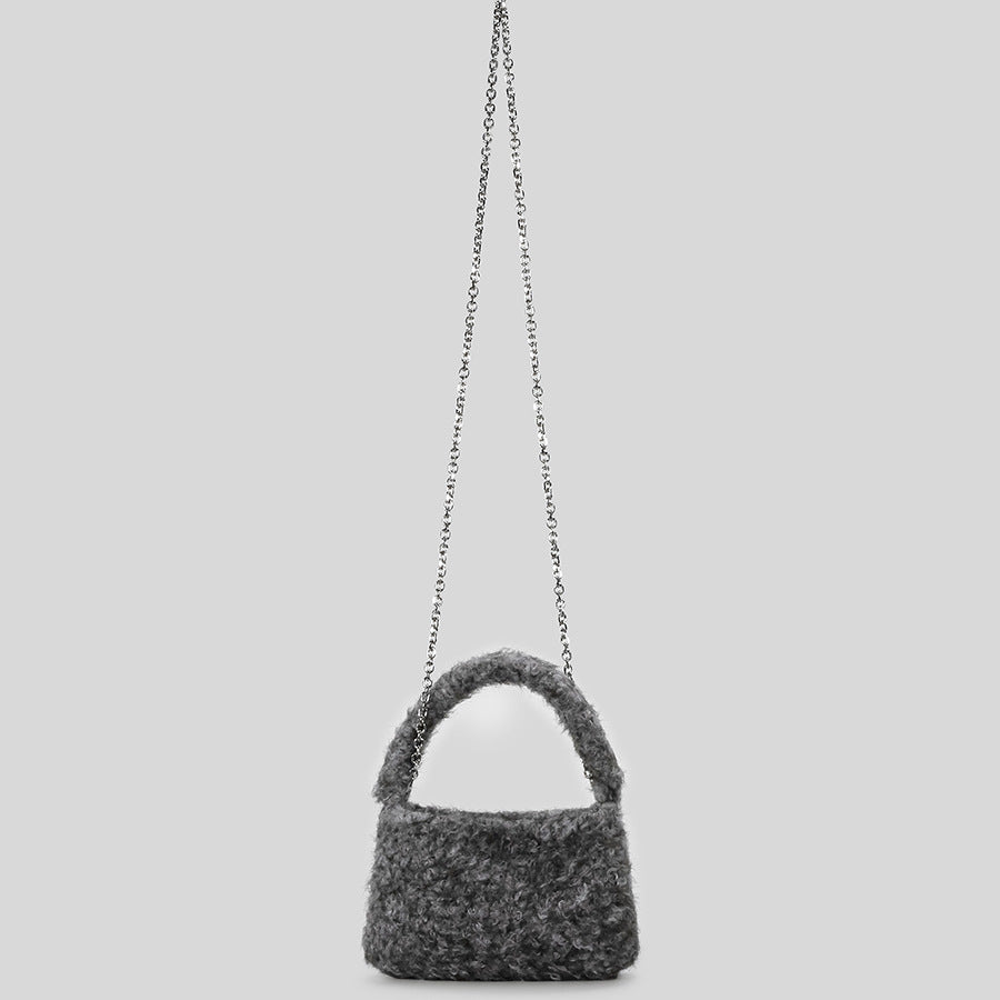 Plush Textured Handheld Purse