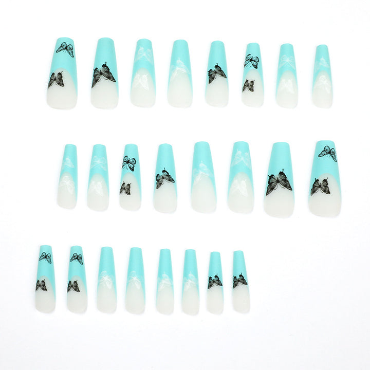 Artificial nail extensions with butterfly design Kalsten