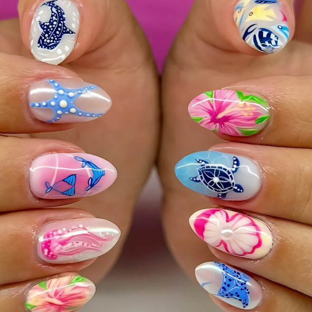 Tropical Ocean-Inspired Nail Art Set Kalsten