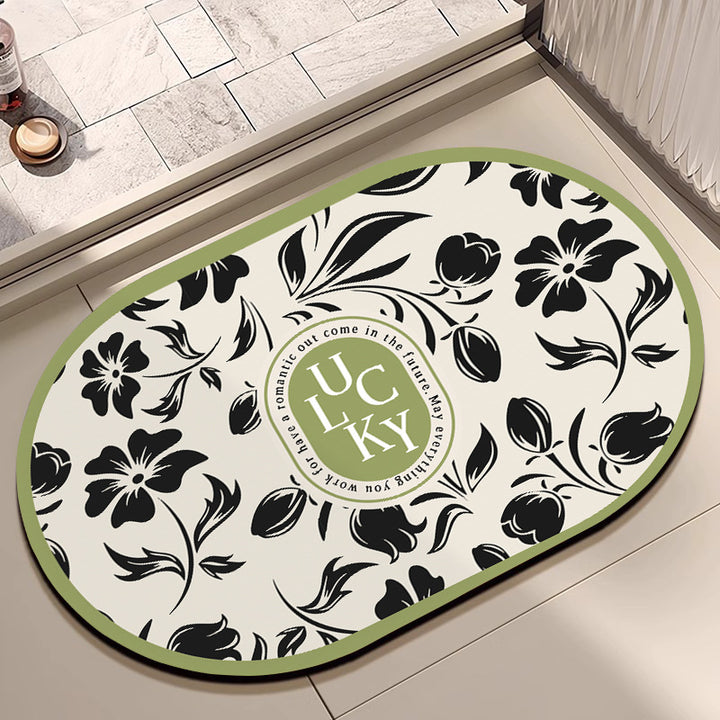 Floral Patterned Bath Mat Kalsten