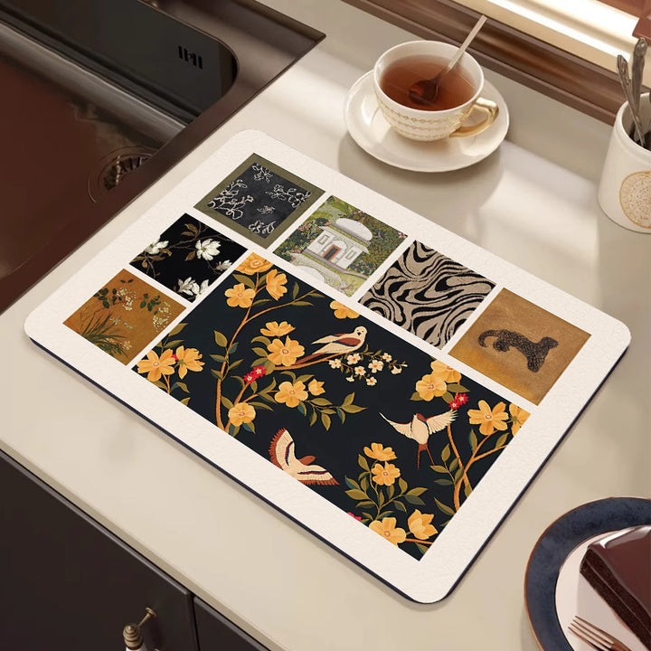 Artistic Botanical Kitchen Mat