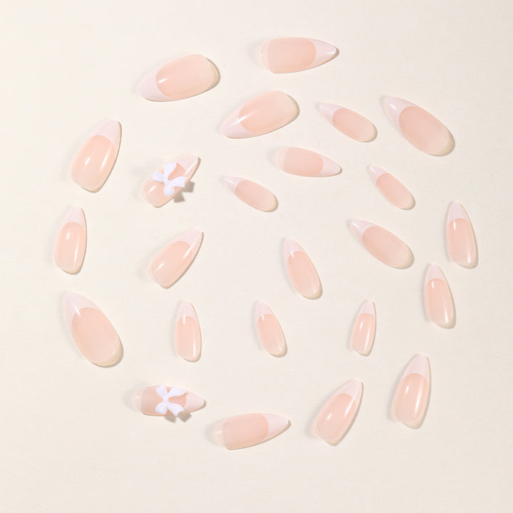 Elegant French Tip Acrylic Nail Art Extensions Kalsten