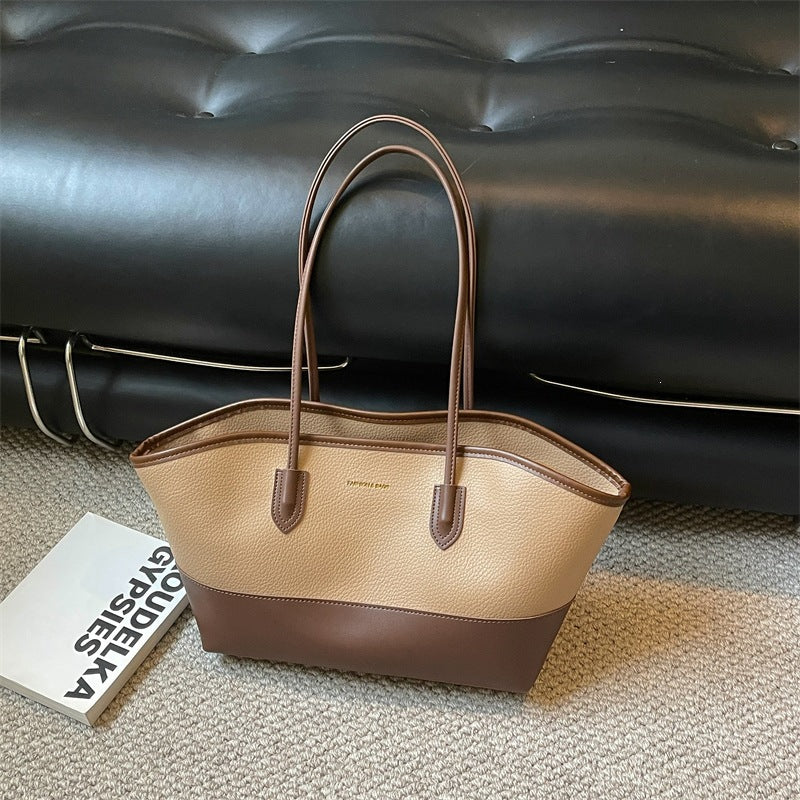 Structured Leather Tote Bag