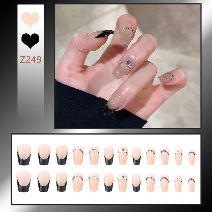 Elegant Rhinestone-Embellished Press-On Nails