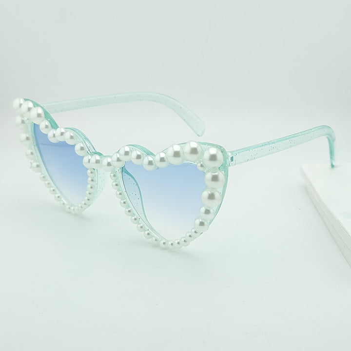 Heart-Shaped Pearl-Accented Sunglasses Kalsten