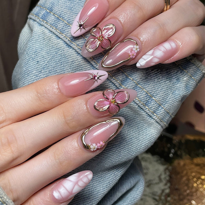 Decorative Floral Press-On Nail Art Set Kalsten