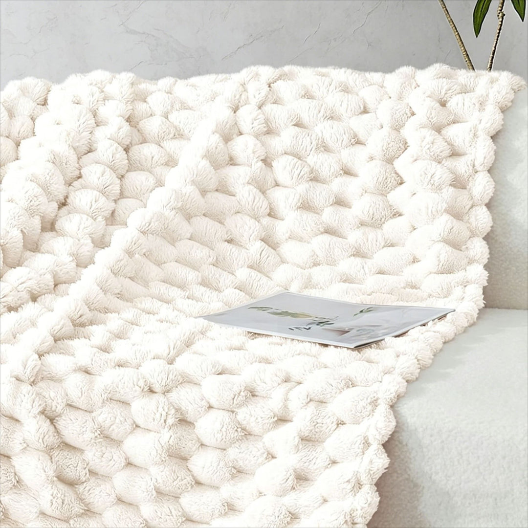 Plush Textured Decorative Throw Blanket