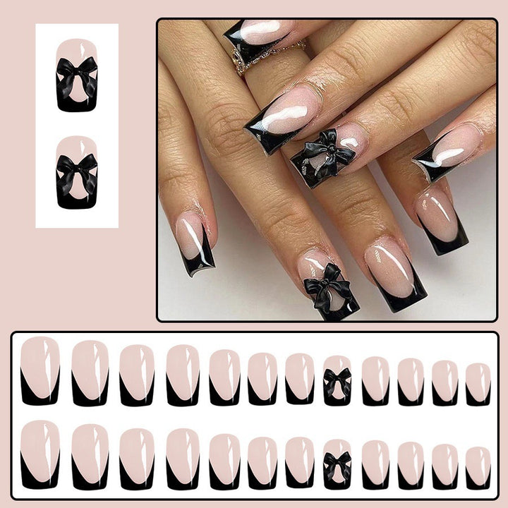 Artificial nail set with glamorous bow decorations Kalsten
