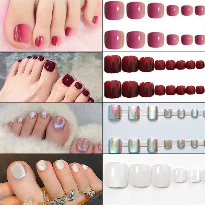 Glossy Press-On Toenail Set Kalsten