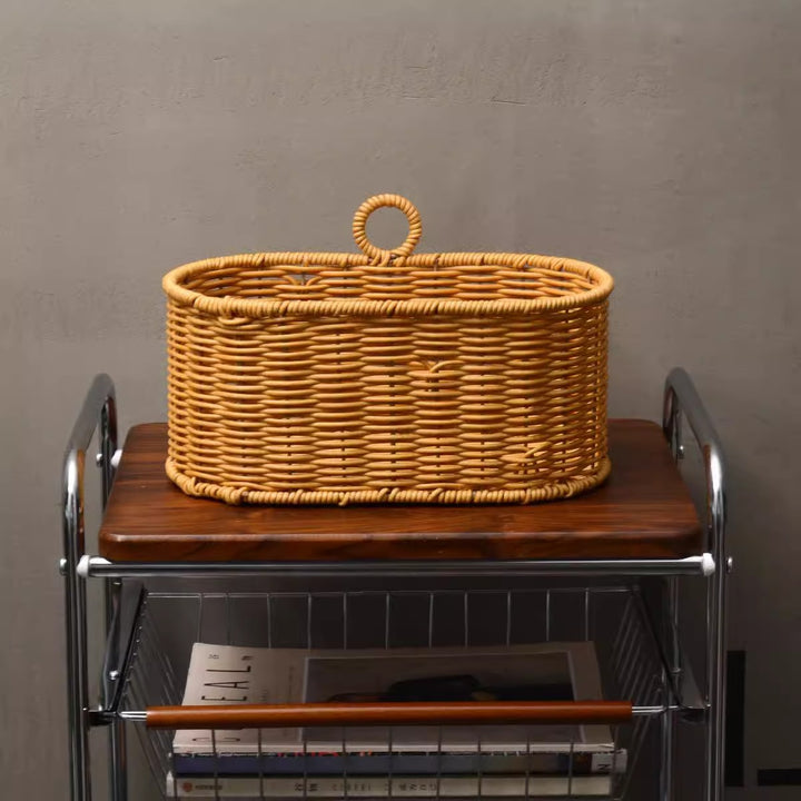 Handwoven willow basket with animal motif Kalsten