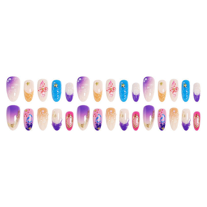 Creative nail art set with floral and glamorous embellishments Kalsten