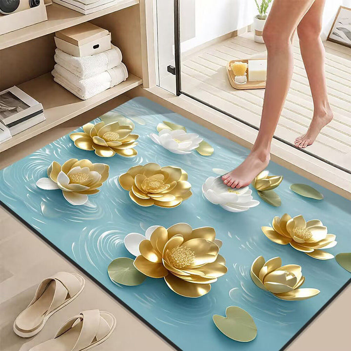 Elegant Lotus Flower Bath Mat Kalsten