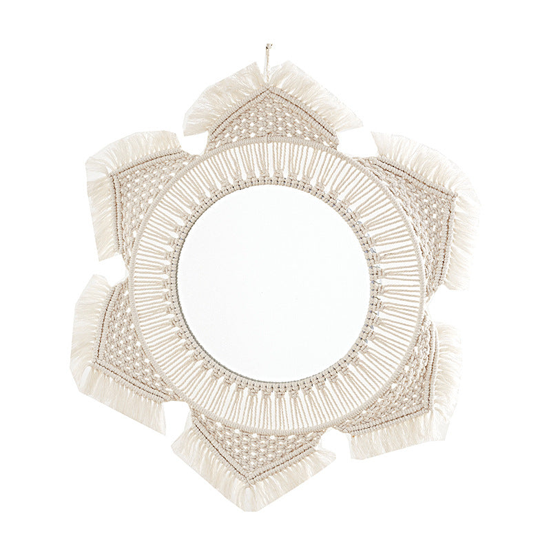 Macramé Decorative Round Wall Mirror Kalsten