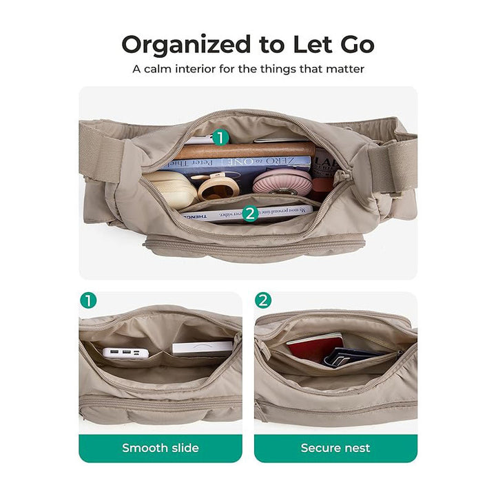 Fashionable shoulder bag with multifunctional compartments Kalsten