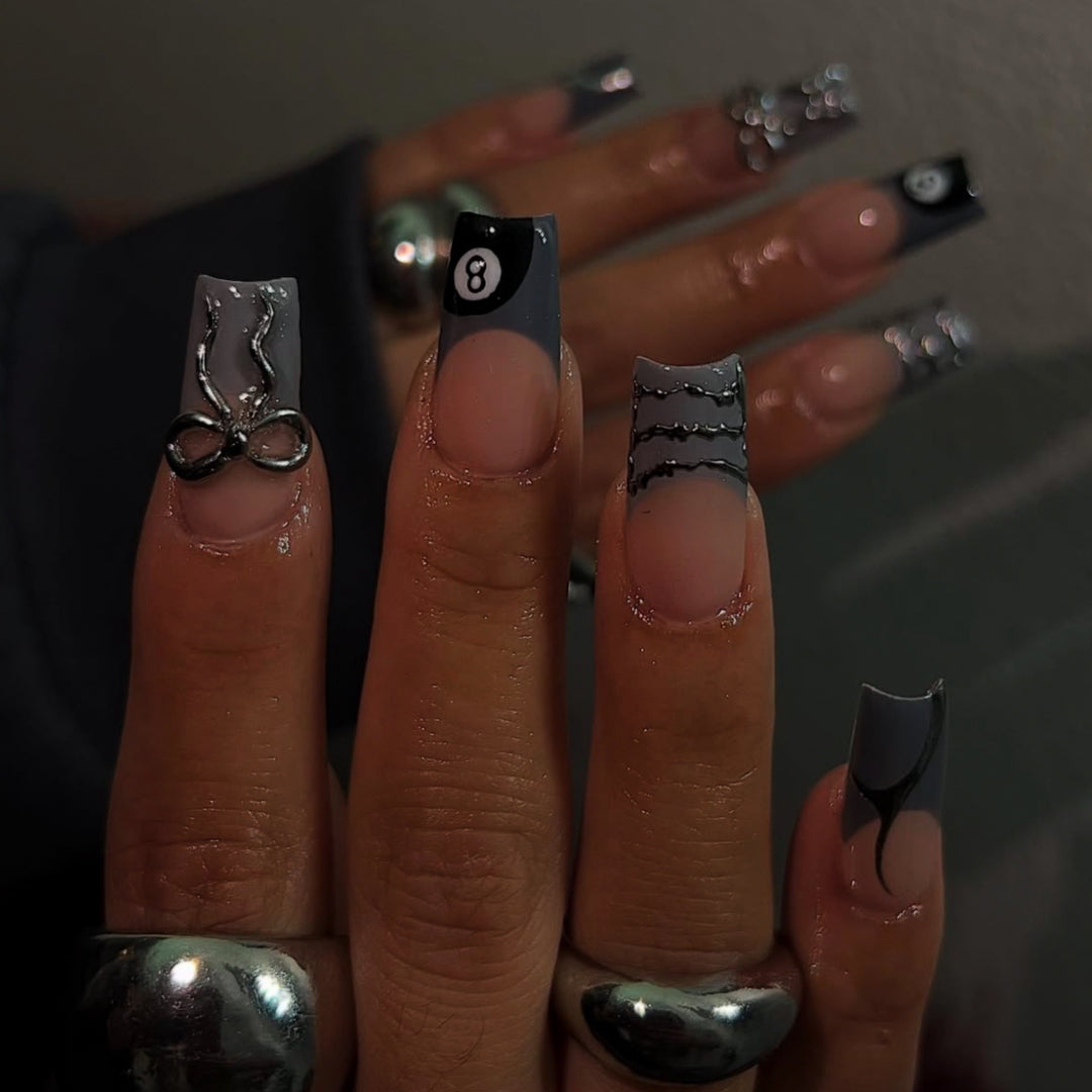 Artistic Patterned Press-On Nail Art Kalsten