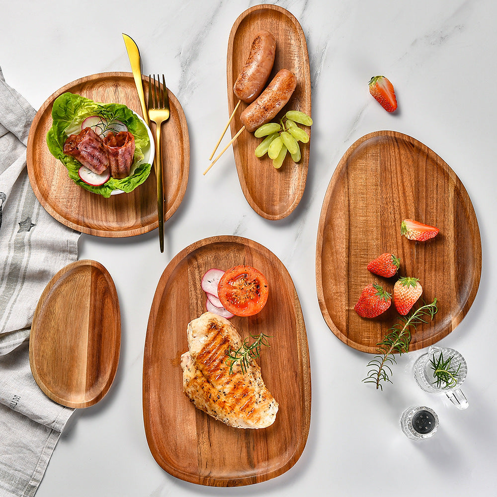 Elegant wooden serving platter with ergonomic design Kalsten