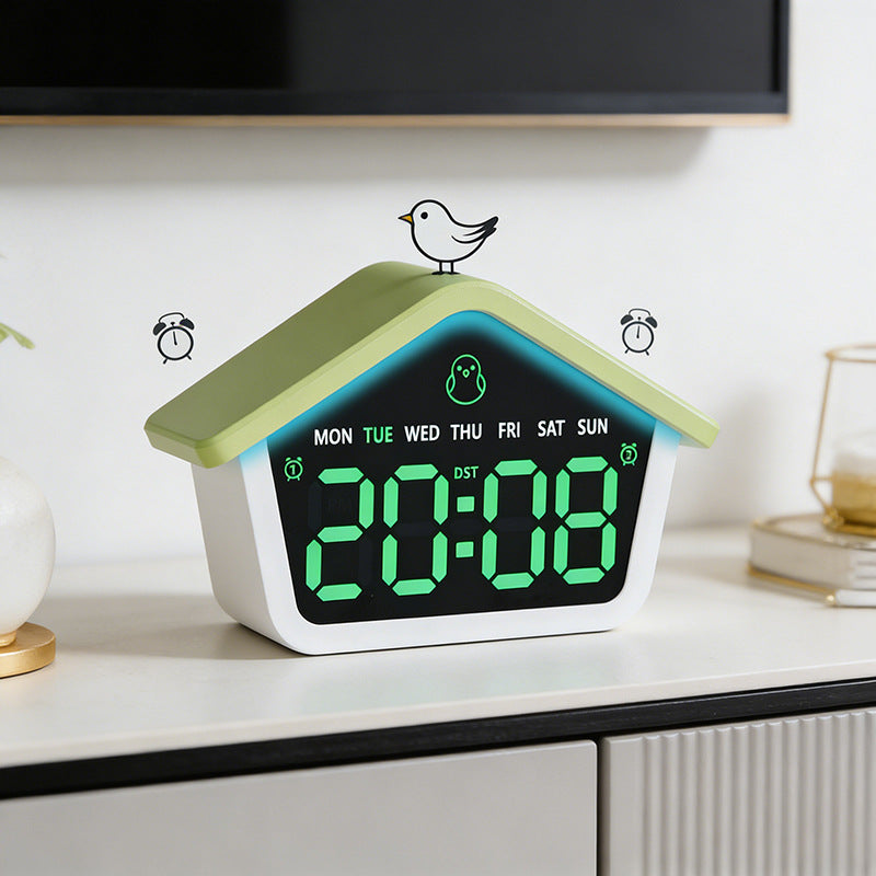 Digital alarm clock in creative house design Kalsten