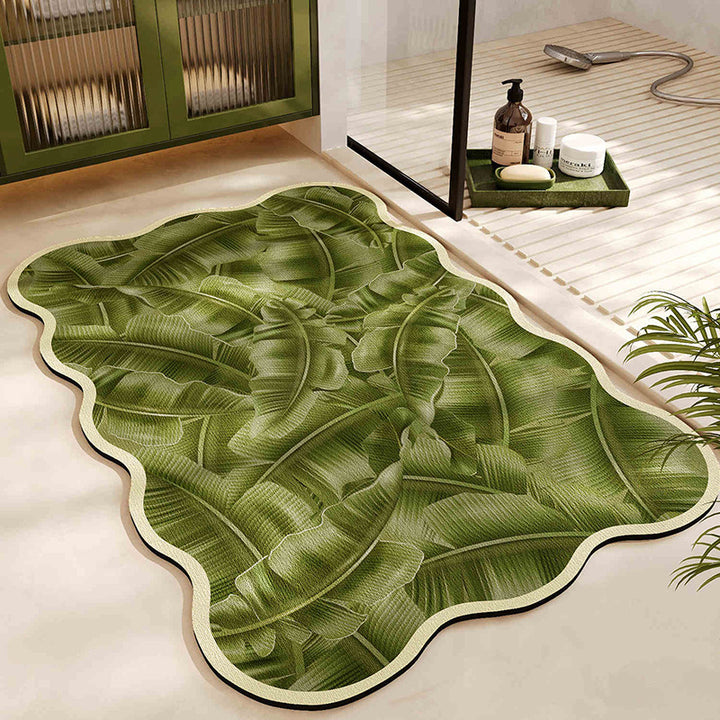 Plush Leaf-Shaped Bath Mat