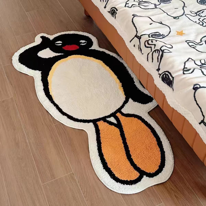 Playful Penguin-Shaped Plush Area Rug Kalsten