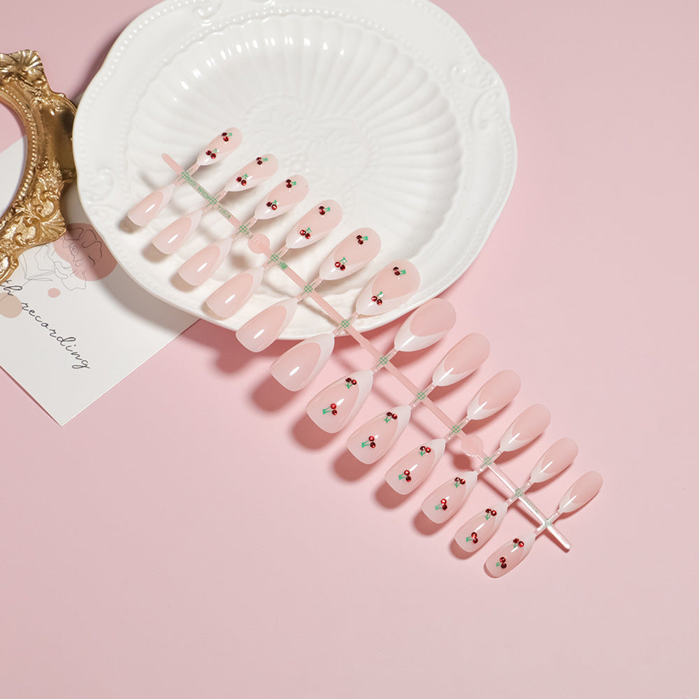 Elegant Floral Accent Press-On Nail Set Kalsten