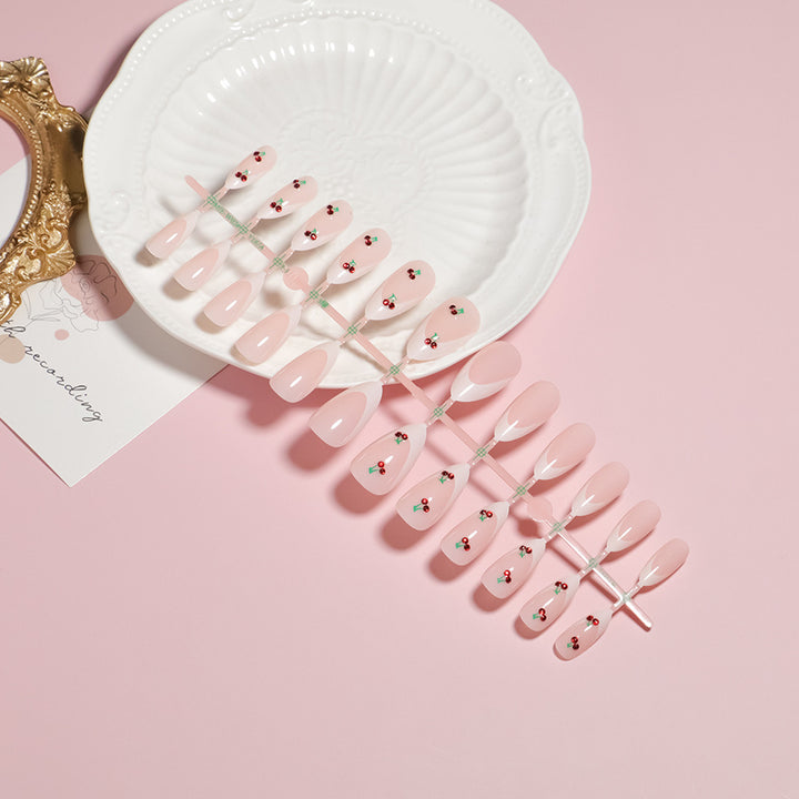 Elegant Floral Accent Press-On Nail Set Kalsten