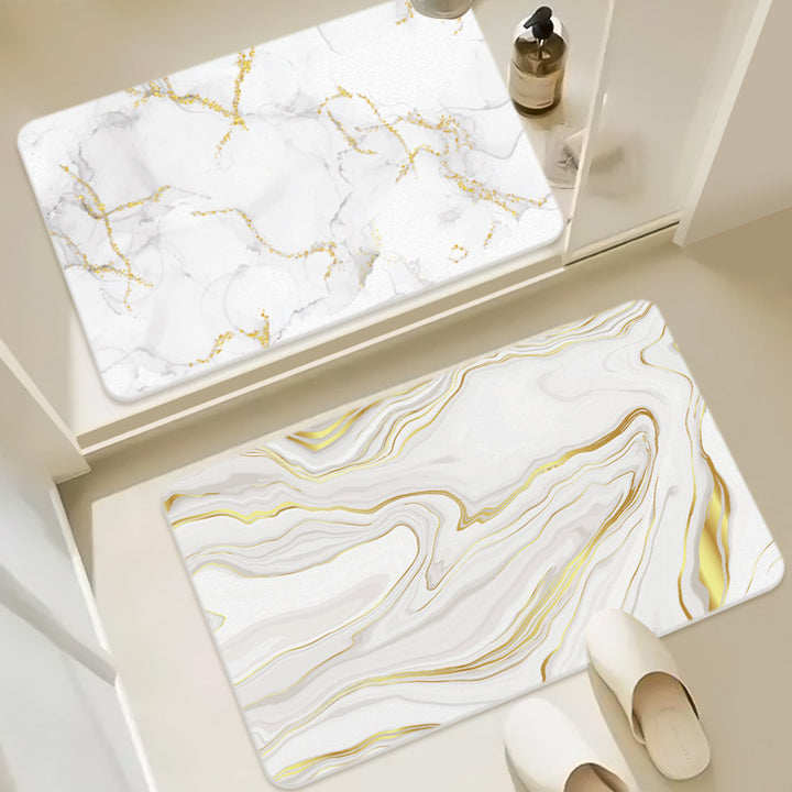 Marble-Inspired Decorative Area Mat