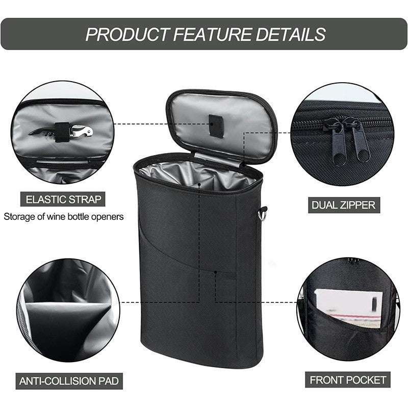 Stylish wine bag with insulated interior Kalsten