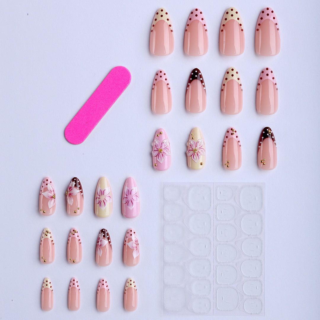 Luxury Floral Design Artificial Nails Kalsten