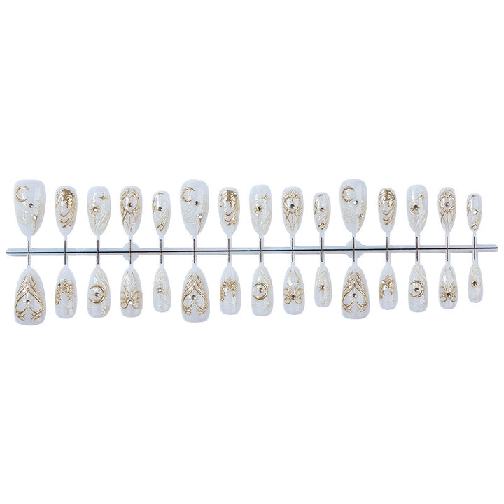 Premium Decorative Press-On Nail Art Set with Glamorous Accents Kalsten