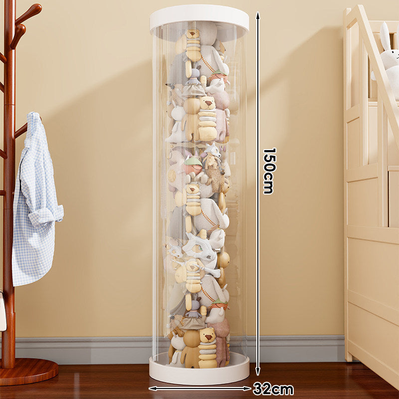 Vertical Transparent Plush Toy Storage Cylinder Organizer