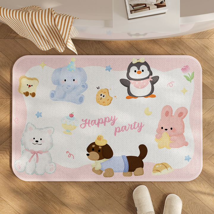 Cute Cartoon Bear-Themed Bath Mat