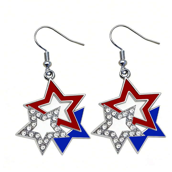 Women's earrings in flip-flop design with crystal embellishment and enamel flag motif Kalsten