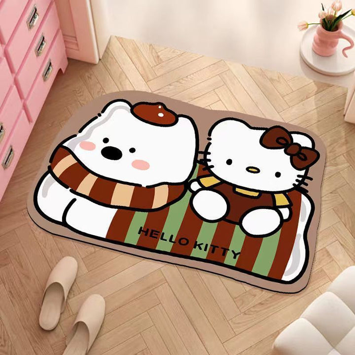Cute Cartoon-Themed Plush Bath Mat