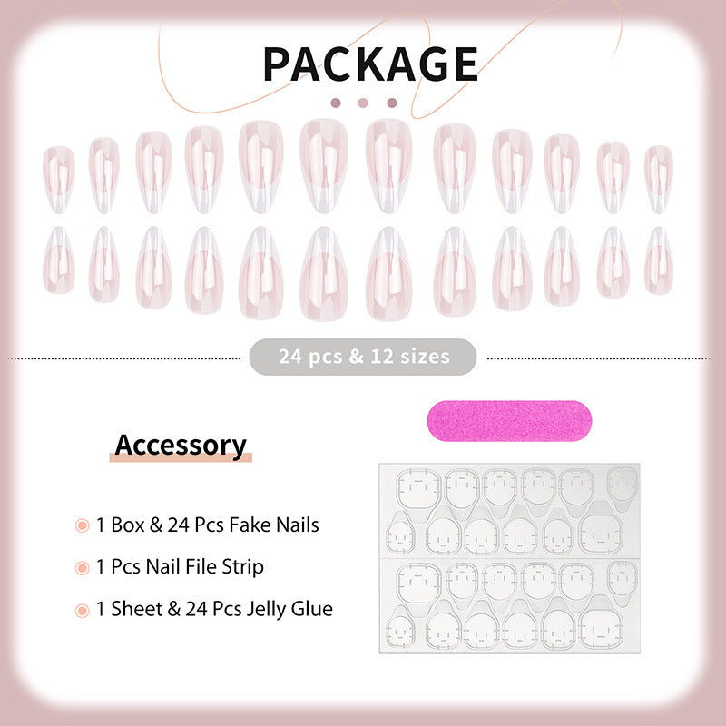 Artificial Nail Tips with Elegant French-Tip Design Kalsten