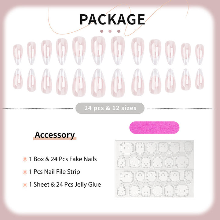 Artificial Nail Tips with Elegant French-Tip Design Kalsten