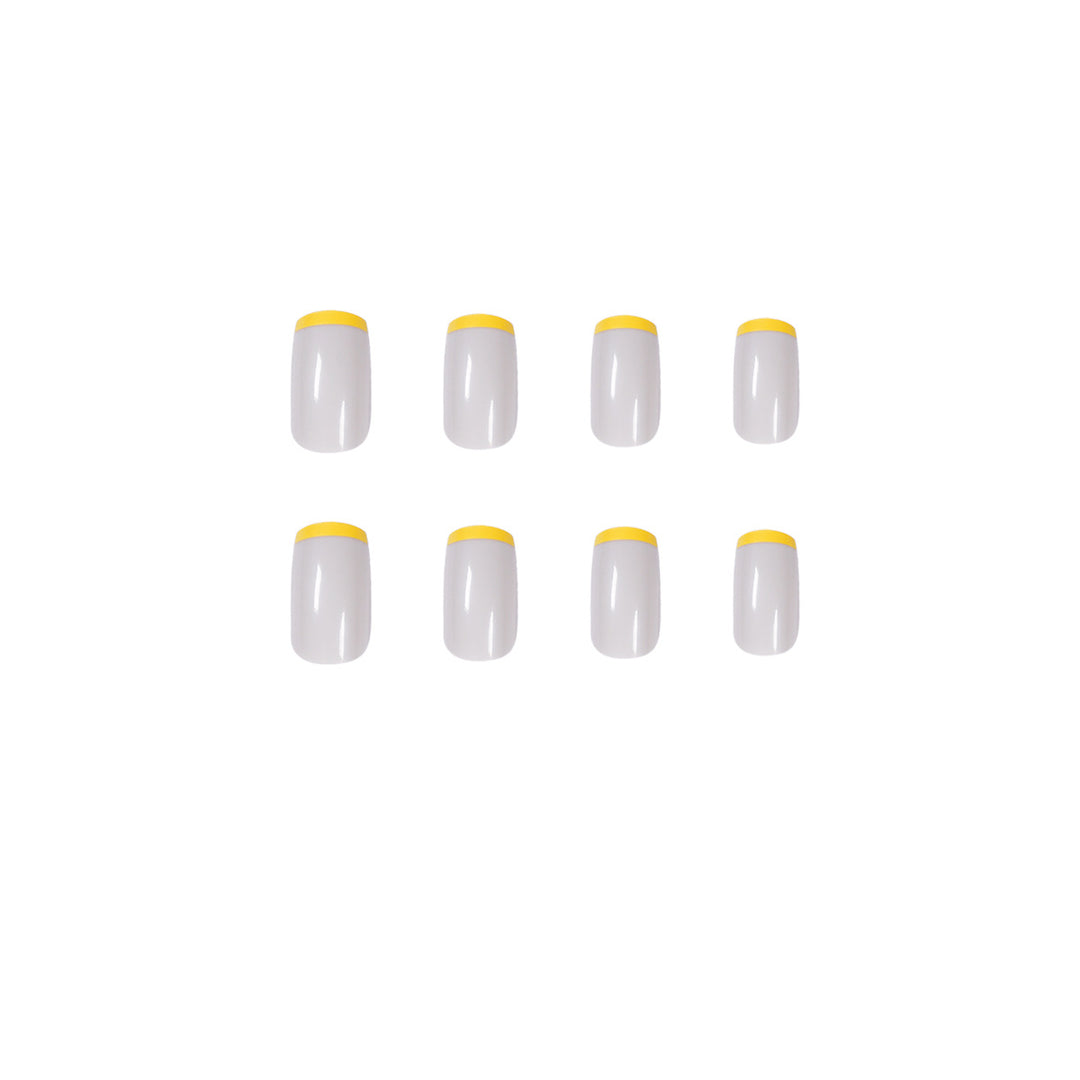 Artistic nail extensions with modern French-tip design Kalsten