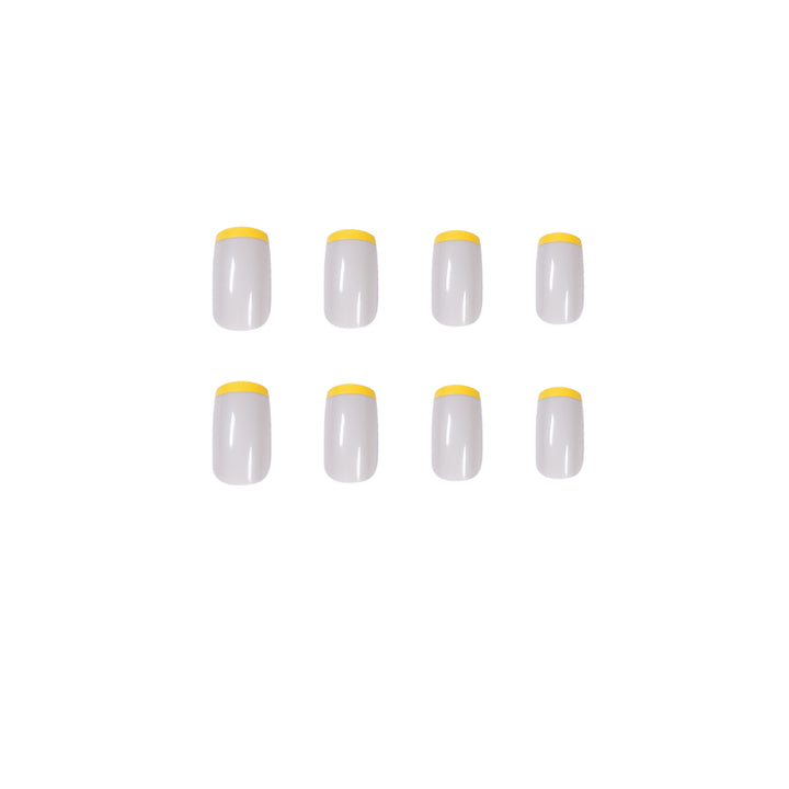 Artistic nail extensions with modern French-tip design Kalsten