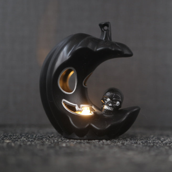 Halloween Decoration Figure Skull with Pumpkin Hat