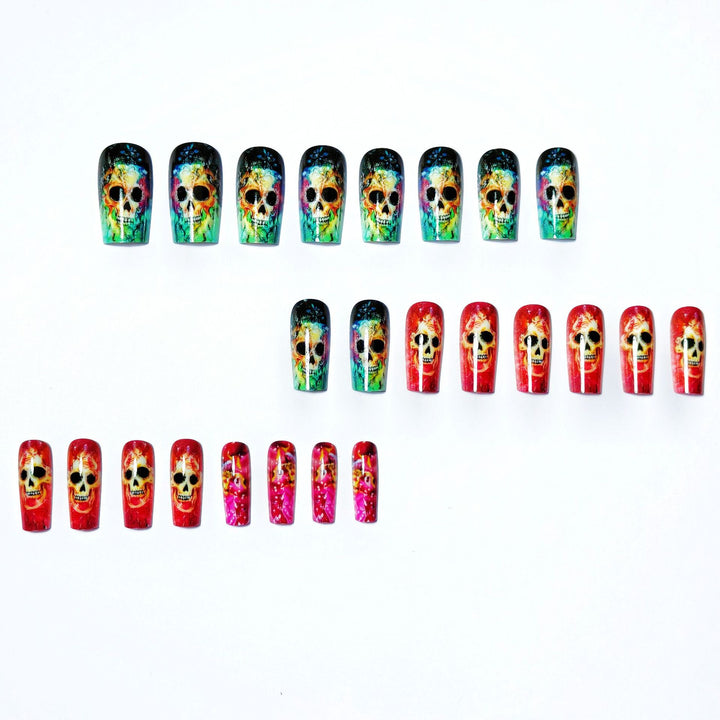 Art nails with creative skull design Kalsten