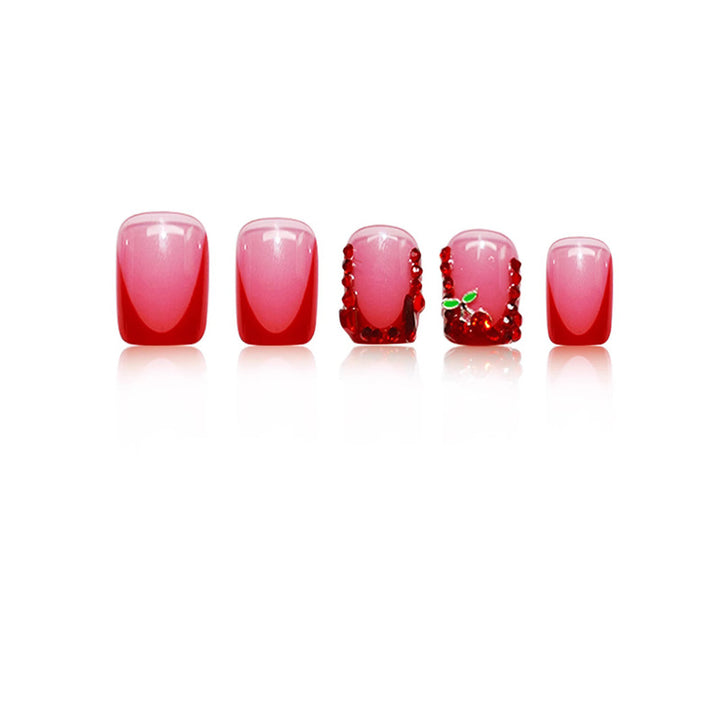 Artistic Press-On Nail Set with Floral Embellishments Kalsten