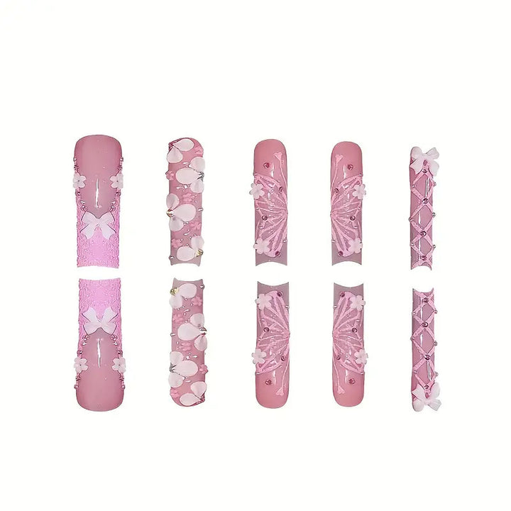 Artistic Floral Press-On Nail Design Kalsten