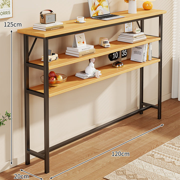 Narrow Industrial Console Table with Slim Profile
