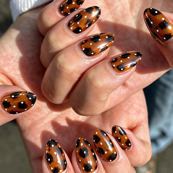 Artistic Leopard Print Press-On Nail Art Kalsten