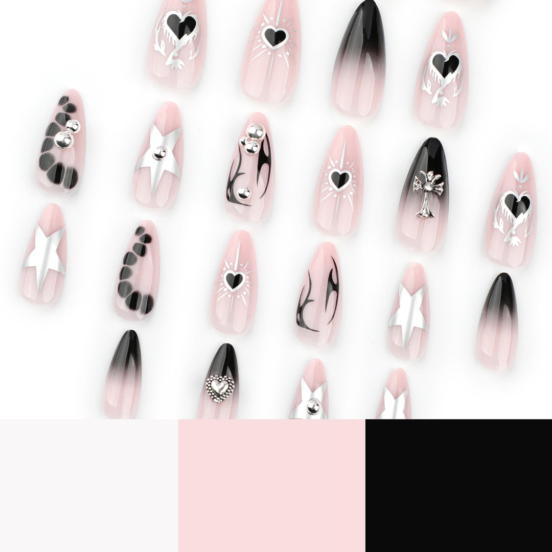 Artful Gothic nails with 3D decorations Kalsten