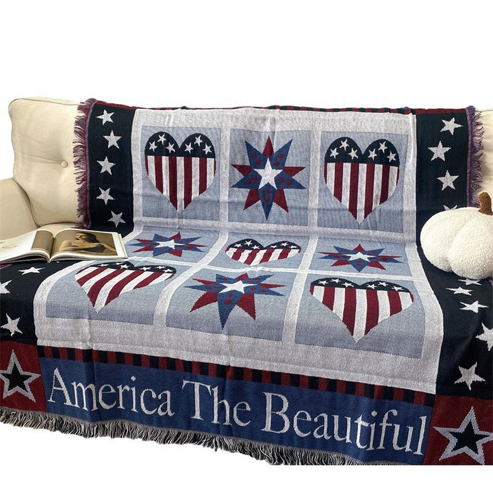 Patriotic Woven Tapestry Throw Blanket