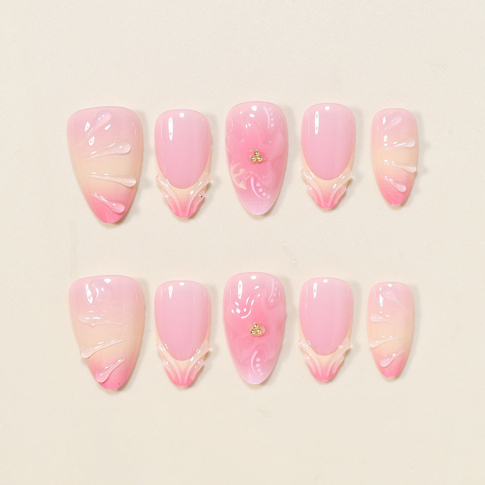 Elegant Floral Press-On Nail Art Set Kalsten
