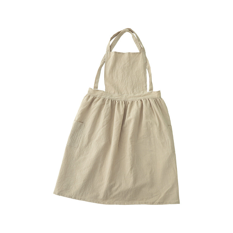 Casual apron dress with adjustable straps, gathered waist and side pockets Kalsten