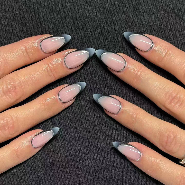 Stiletto artificial nails with elegant ombre design Kalsten